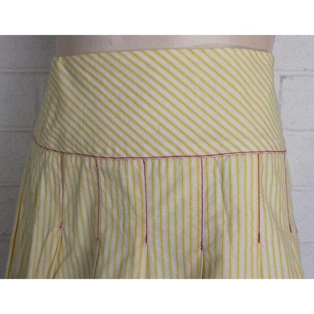 Ruth Size 4 Pinstriped Full Skirt Ribbon Stitching Jewel Embellished Lined - Picture 4 of 10